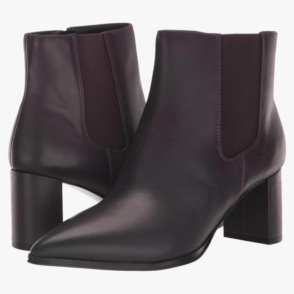 Franco Sarto Shoes - Franco Sarto LEATHER Demmi Pointed Toe Chelsea Ankle Chunky Heel Boot Size 11